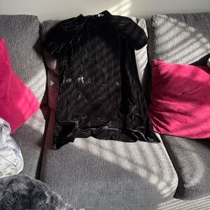 & Other Stories Black Velvet Dress